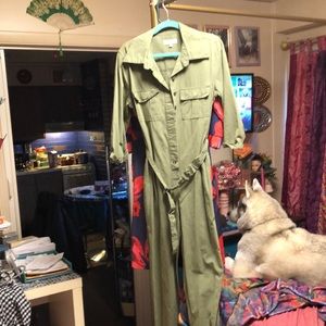 NWOT Olive green jumpsuit with belt